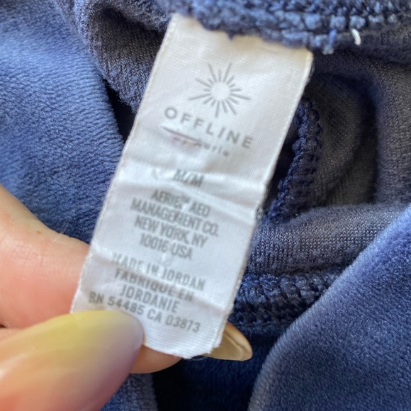 Aerie Offline blue velvet high waisted leggings size M super soft, warm & cozy - Picture 5 of 6